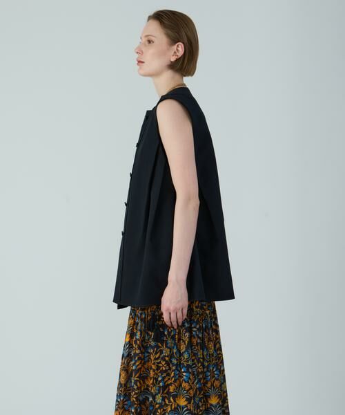 HOUSE OF LOTUS / ハウス オブ ロータス ベスト | コットンダブルクロスサイドタックジレ | 詳細13