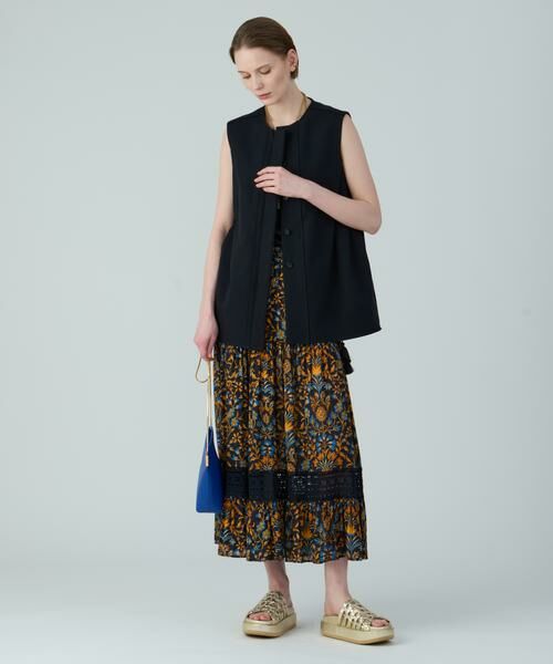 HOUSE OF LOTUS / ハウス オブ ロータス ベスト | コットンダブルクロスサイドタックジレ | 詳細15