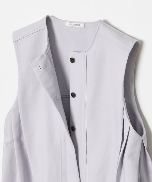 HOUSE OF LOTUS / ハウス オブ ロータス ベスト | コットンダブルクロスサイドタックジレ | 詳細16