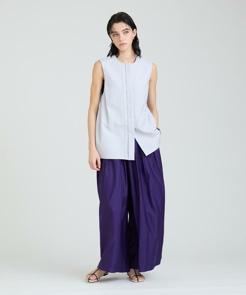 HOUSE OF LOTUS / ハウス オブ ロータス ベスト | コットンダブルクロスサイドタックジレ | 詳細6