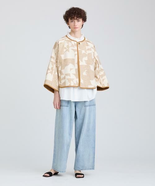 HOUSE OF LOTUS / ハウス オブ ロータス ノーカラージャケット | ジオメトリックジャカードジャケット | 詳細1