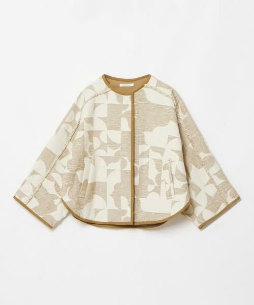 セール】 ジオメトリックジャカードジャケット （ノーカラー