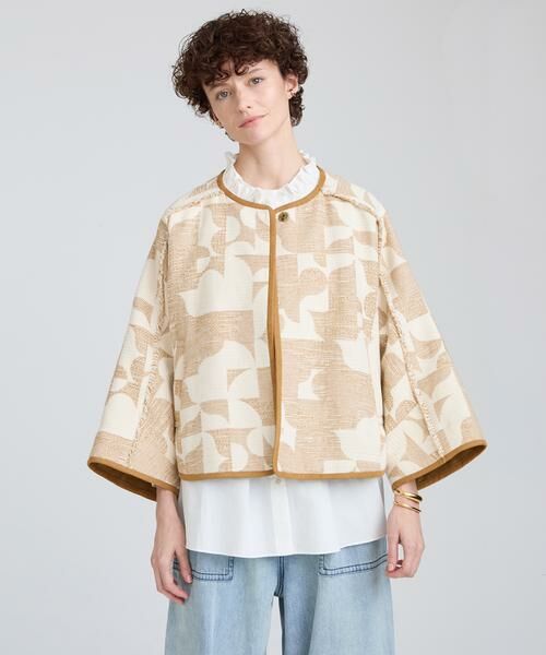 HOUSE OF LOTUS / ハウス オブ ロータス ノーカラージャケット | ジオメトリックジャカードジャケット | 詳細2