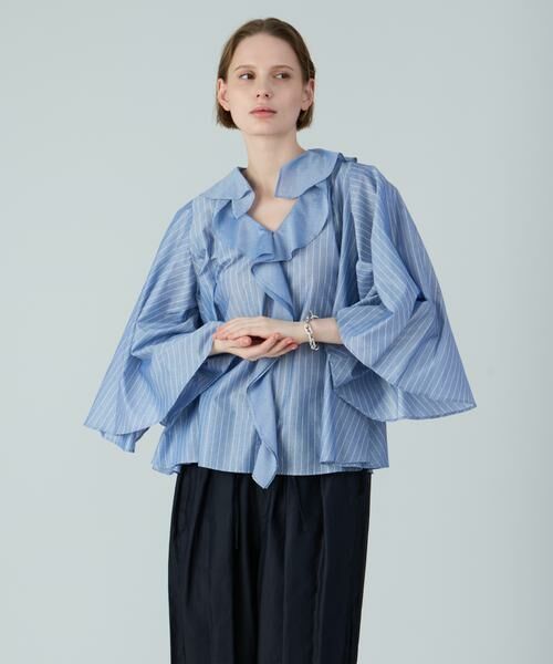 HOUSE OF LOTUS / ハウス オブ ロータス シャツ・ブラウス | シャイニーストライプラッフルブラウス | 詳細7