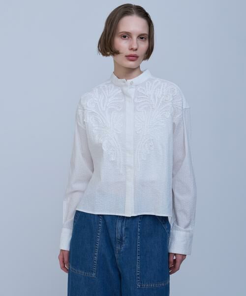 HOUSE OF LOTUS/ハウス オブ ロータス エンブロイダリーサッカーシャツ ホワイト 2 HOUSE OF LOTUS/ハウス オブ ロータス エンブロイダリーサッカーシャツ ホワイト 2