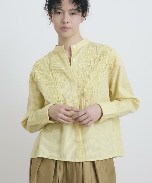 HOUSE OF LOTUS/ハウス オブ ロータス エンブロイダリーサッカーシャツ ライトイエロー 2 HOUSE OF LOTUS/ハウス オブ ロータス エンブロイダリーサッカーシャツ ライトイエロー 2