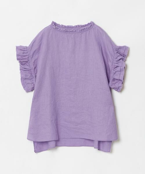 ［超美品］HOUSE OF LOTUS カットソー リネンフリル ブラウス リネンフリルブラウス ｜ハウス オブ ロータス＜HOUSE OF LOTUS
