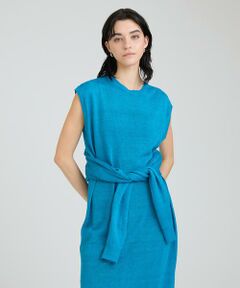 HOUSE OF LOTUS　麻　ブルーロングワンピース　M HOUSE OF LOTUS 麻 ブルーロングワンピース M