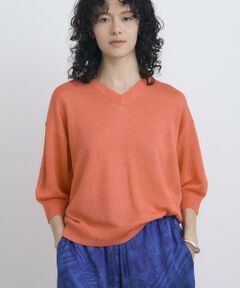 【2025 Spring & Summer】<br/><br/>フランスのノルマンディー地方で収穫されるリネンの中から上質なものだけを厳選したリネンを使用したプルオーバーニット。<br/>リネンが本来持っている光沢やしなやかさをそのまま生かした素材感です。<br/>斜行し易いリネンを絶妙なバランスで撚糸したコロッとした目づらも特徴です。<br/><br/>＊＊＊＊＊＊＊＊＊＊＊＊＊＊＊＊＊＊＊＊＊＊<br/>透け感：なし<br/>裏地：なし<br/>伸縮性：少しあり<br/>光沢感：なし<br/>生地の厚さ：中<br/>生地の重さ：普通<br/>ポケット：なし<br/>手洗い：不可<br/>＊＊＊＊＊＊＊＊＊＊＊＊＊＊＊＊＊＊＊＊＊＊<br/><br/>【同素材展開アイテム】<br/>品番:30251014170　ピュアリネン2WAYワンピース<br/><br/>【モデル】<br/>身長:172cm<br/>　