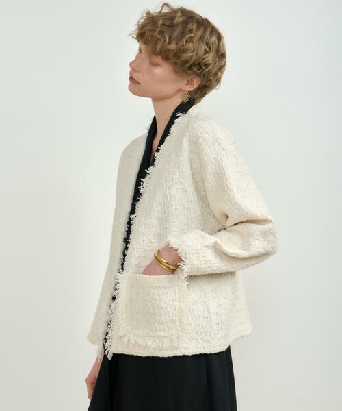 HOUSE OF LOTUS / ハウス オブ ロータス カーディガン・ボレロ | ミックスツイードノーカラーカーディガン | 詳細3