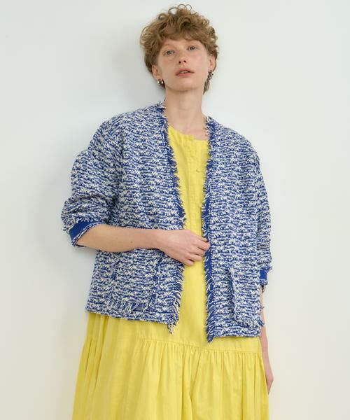 HOUSE OF LOTUS / ハウス オブ ロータス カーディガン・ボレロ | ミックスツイードノーカラーカーディガン | 詳細6