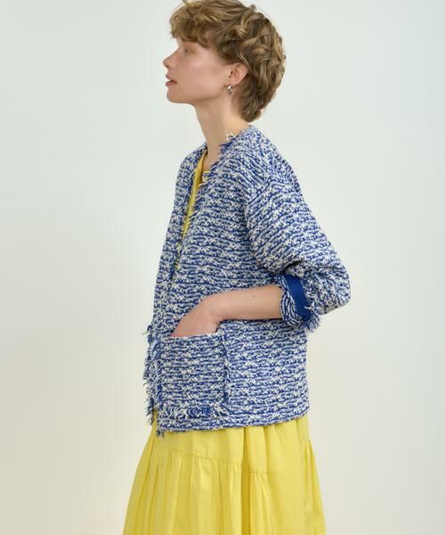 HOUSE OF LOTUS / ハウス オブ ロータス カーディガン・ボレロ | ミックスツイードノーカラーカーディガン | 詳細7