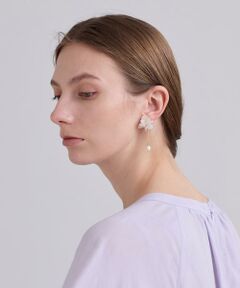 セール】 パール & ロゴ チャーム ドロップ ピアス （ピアス