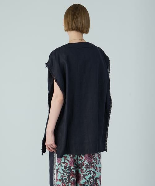 HOUSE OF LOTUS / ハウス オブ ロータス ベスト | リネンオックスフリンジジレ | 詳細4