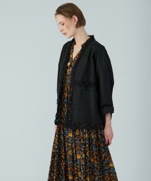 HOUSE OF LOTUS / ハウス オブ ロータス その他アウター | リネンコットンブレンドレースジャケット | 詳細4