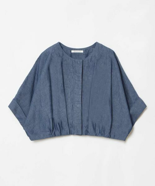 セール】 コットンリネンブレンドクロップドジャケット （その他