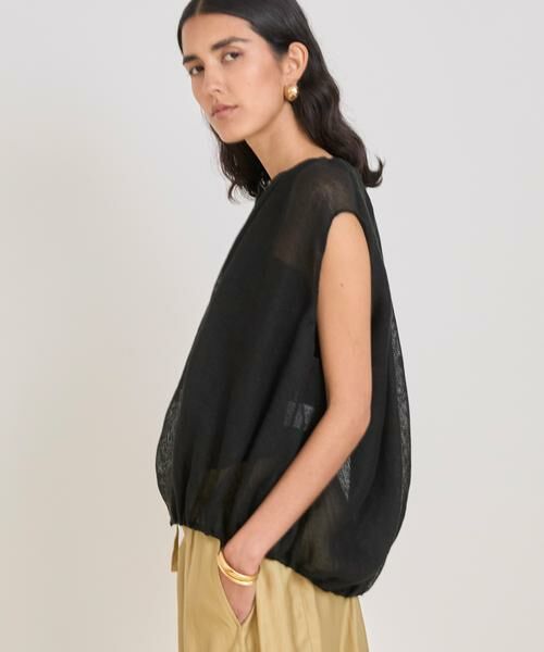 HOUSE OF LOTUS / ハウス オブ ロータス ベスト | リネンカラミギャザージレ | 詳細2