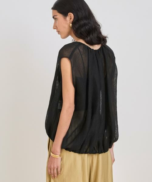 HOUSE OF LOTUS / ハウス オブ ロータス ベスト | リネンカラミギャザージレ | 詳細3