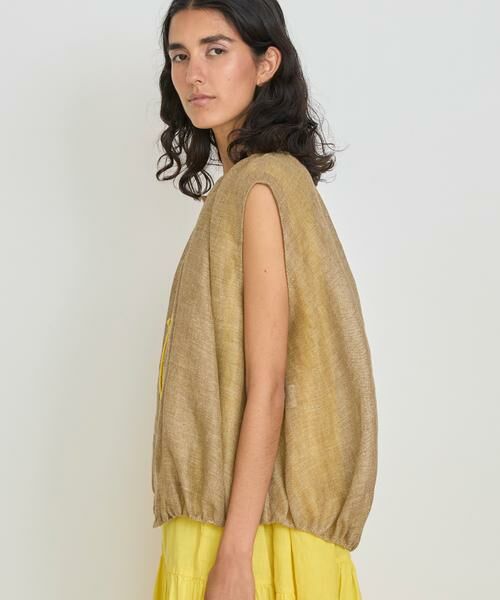 HOUSE OF LOTUS / ハウス オブ ロータス ベスト | リネンカラミギャザージレ | 詳細5