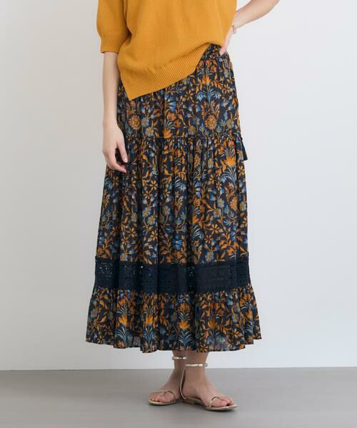 HOUSE OF LOTUS/ハウス オブ ロータス ボタニカルプリントヘムレーススカート ブラック 2 HOUSE OF LOTUS/ハウス オブ ロータス ボタニカルプリントヘムレーススカート ブラック 2