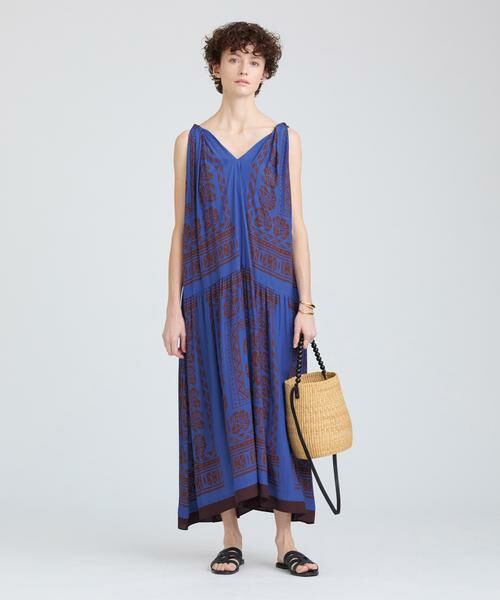 HOUSE OF LOTUS/ハウス オブ ロータス マジョレルプリントワンピース ブルー 2 HOUSE OF LOTUS/ハウス オブ ロータス マジョレルプリントワンピース ブルー 2