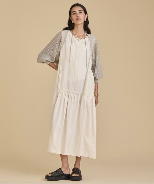 ブーゲンビリア　有松絞りよりティアードワンピース ARCHIVE SALE】フラワー柄 ティアードワンピース（ワンピース