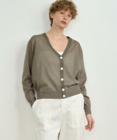 HOUSE OF LOTUS / ハウス オブ ロータス カーディガン・ボレロ | シアーVネックカーディガン