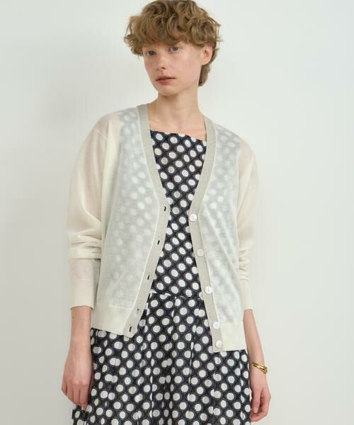 HOUSE OF LOTUS / ハウス オブ ロータス カーディガン・ボレロ | シアーVネックカーディガン | 詳細4