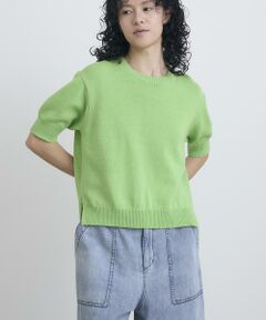 niko①BYニットプルオーバー・②ハウスオブロータスニットプルオーバー Vert ストローヤーン ホールガーメントニットプルオーバー