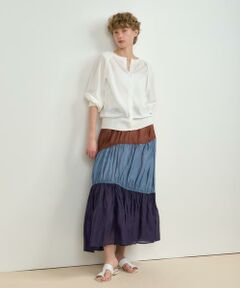 254y*美品 ハウスオブロータス ボイルサークルシシュウパネルフレアスカート. 254y*美品 ハウスオブロータス ボイルサークルシシュウパネル