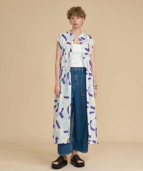 HOUSE OF LOTUS / ハウス オブ ロータス ワンピース | ジオメトリープリントドローストリングワンピース(ブルー系)