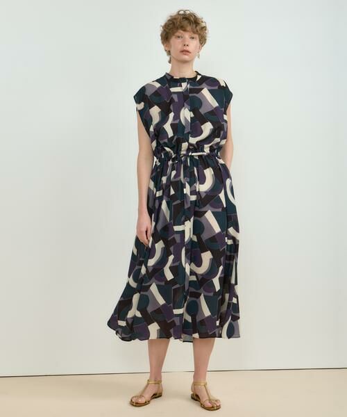 HOUSE OF LOTUS / ハウス オブ ロータス ワンピース | ジオメトリープリントドローストリングワンピース(ブラック系)