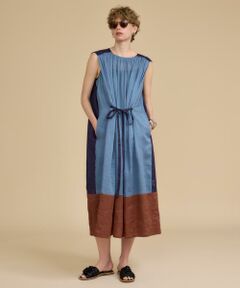 HOUSE OF LOTUS / ハウス オブ ロータス ワンピース | マルチカラーリネンブロッキングワンピース