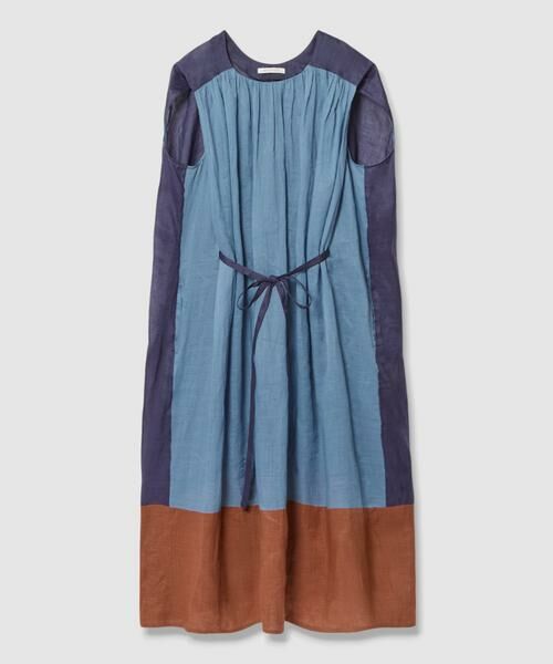 HOUSE OF LOTUS / ハウス オブ ロータス ワンピース | マルチカラーリネンブロッキングワンピース | 詳細9
