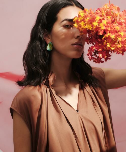 HOUSE OF LOTUS / ハウス オブ ロータス ワンピース | ドレープローンギャザーノースリーブワンピース | 詳細4