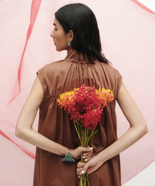 HOUSE OF LOTUS / ハウス オブ ロータス ワンピース | ドレープローンギャザーノースリーブワンピース | 詳細5