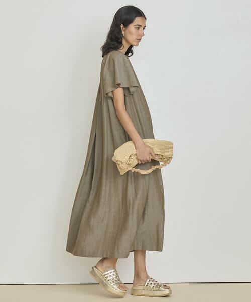HOUSE OF LOTUS / ハウス オブ ロータス ワンピース | ナチュラルシャンブレーギャザーワンピース | 詳細4