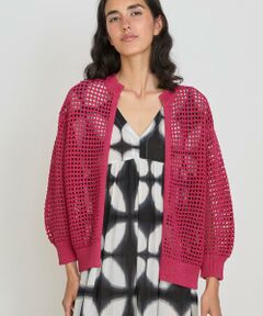 HOUSE OF LOTUS / ハウス オブ ロータス カーディガン・ボレロ | メッシュボタンレスクルーカーディガン