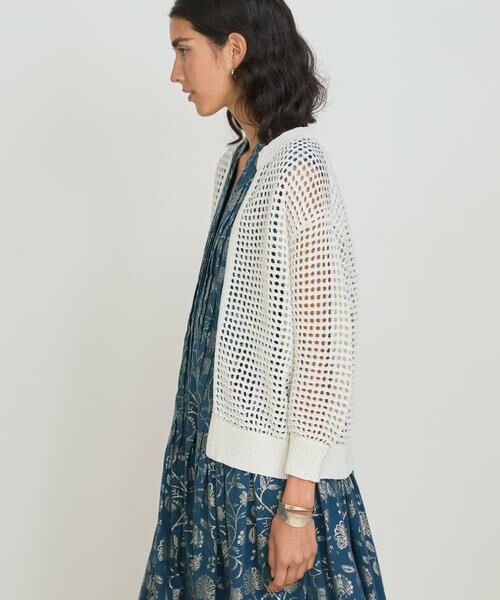 HOUSE OF LOTUS / ハウス オブ ロータス カーディガン・ボレロ | メッシュボタンレスクルーカーディガン | 詳細1