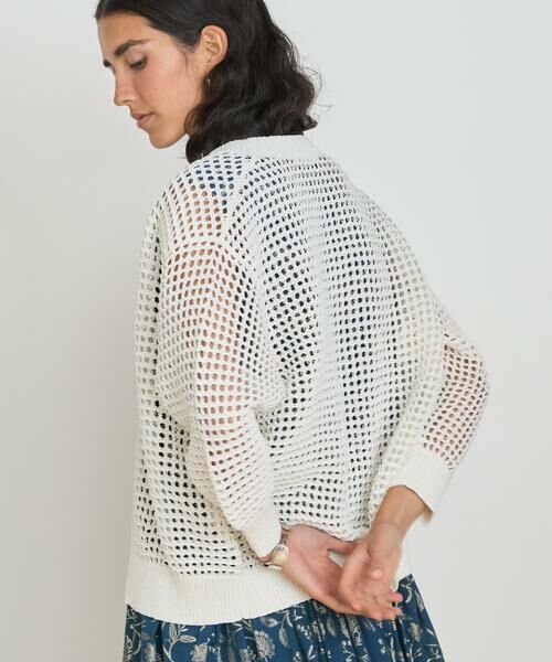 HOUSE OF LOTUS / ハウス オブ ロータス カーディガン・ボレロ | メッシュボタンレスクルーカーディガン | 詳細2