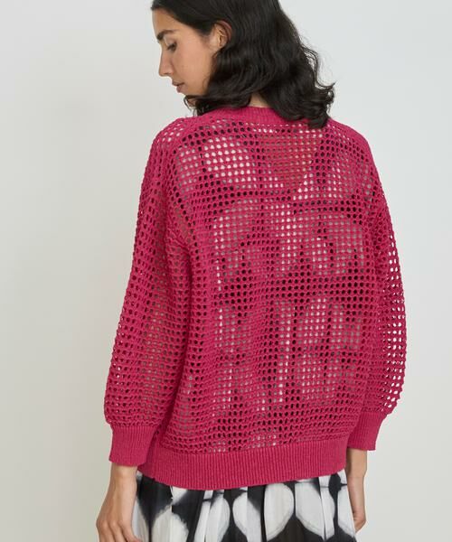 HOUSE OF LOTUS / ハウス オブ ロータス カーディガン・ボレロ | メッシュボタンレスクルーカーディガン | 詳細4