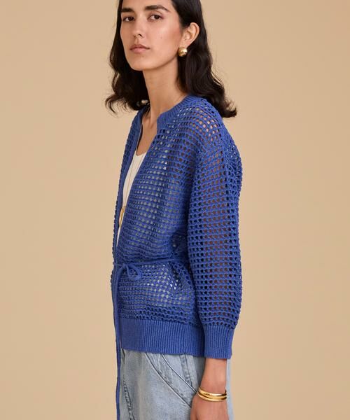 HOUSE OF LOTUS / ハウス オブ ロータス カーディガン・ボレロ | メッシュボタンレスクルーカーディガン | 詳細6