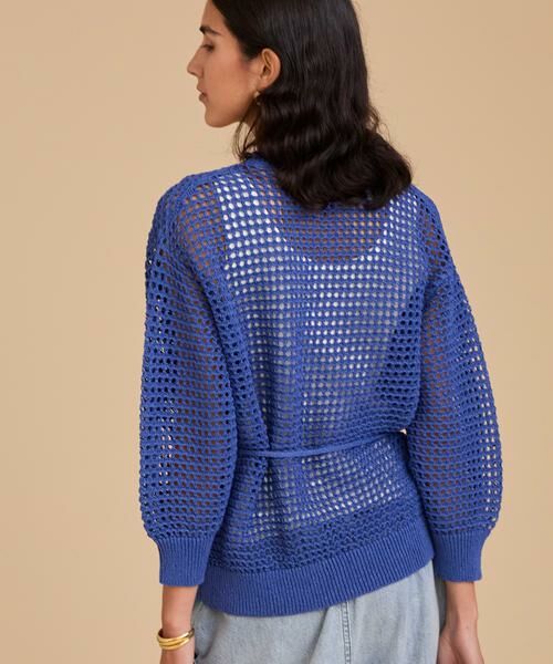 HOUSE OF LOTUS / ハウス オブ ロータス カーディガン・ボレロ | メッシュボタンレスクルーカーディガン | 詳細7