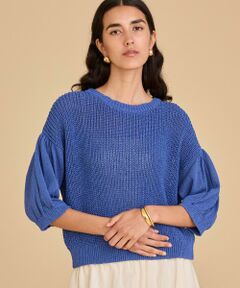 HOUSE OF LOTUS / ハウス オブ ロータス ニット・セーター | 畦編みパフスリーブプルオーバー