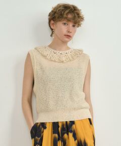 HOUSE OF LOTUS / ハウス オブ ロータス ニット・セーター | ミックスヤーンデタッチャブルカラープルオーバー