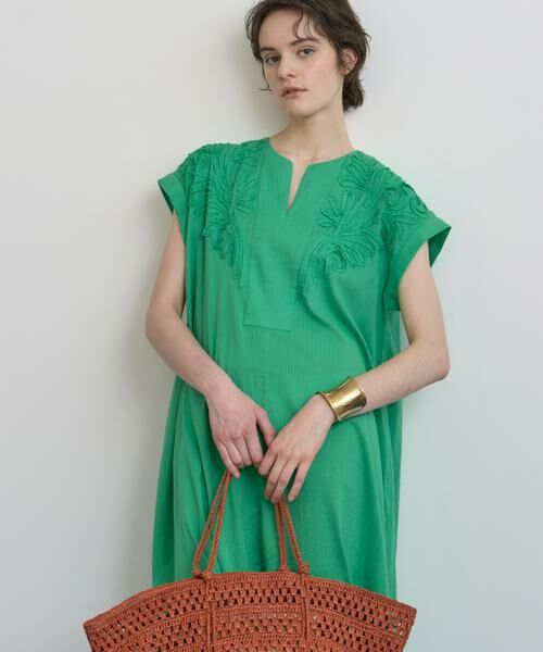 HOUSE OF LOTUS / ハウス オブ ロータス ワンピース | エンブロイダリーサッカーフレンチスリーブワンピース | 詳細3