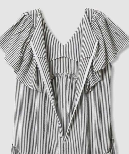 HOUSE OF LOTUS / ハウス オブ ロータス ワンピース | ストライプフリルスリーブワンピース | 詳細11