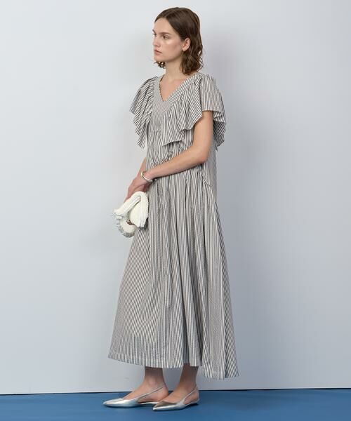 HOUSE OF LOTUS / ハウス オブ ロータス ワンピース | ストライプフリルスリーブワンピース | 詳細6