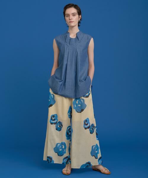 HOUSE OF LOTUS / ハウス オブ ロータス その他パンツ | ブルーフラワーワイドパンツ | 詳細1