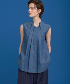 HOUSE OF LOTUS / ハウス オブ ロータス シャツ・ブラウス | シャンブレーデニムラッフルブラウス